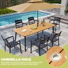 Pellebant 2.1m Patio Dining Table 6-8 People Durable WPC Tabletop Aluminum Frame Indoor/Outdoor Dining Table for Backyards Poolside Gardens - 4 of 4