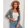 Clearlove Women's 3/4 Sleeve Open Front Cropped Cardigan Sweater Lightweight Knit Short Shrugs - 3 of 4