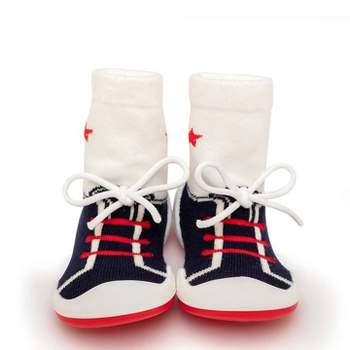 Komuello Baby  Boy First Walk Sock Shoes String Navy