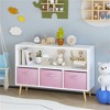YONWAY Kids Bookcase with Collapsible Fabric Drawers, Children's Book Display, Kids Bookshelf with Toy Storage Cabinet Organizer - 2 of 4