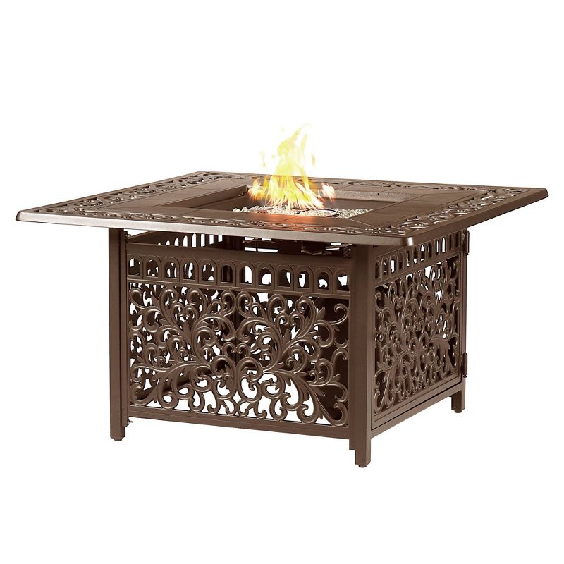 42" Square Aluminum 55000 BTUs Propane Fire Pit Table with Two Covers - Oakland Living
, 1 of 9