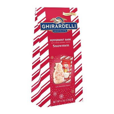 Ghirardelli Holiday Peppermint Bark Chocolate Snowmen - 4.7oz