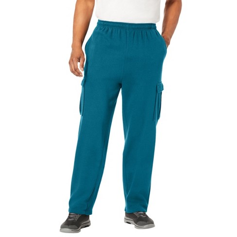 Kingsize Men's Big & Tall Fleece Cargo Sweatpants - Tall - Xl, Teal ...