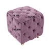 FONTOI Modern Velvet Upholstered Ottoman, Square Foot Stool, Dressing Makeup Chair, End Table for Living Room Bedroom, Purple, 18.1"*18.9"*18.1" - 3 of 4