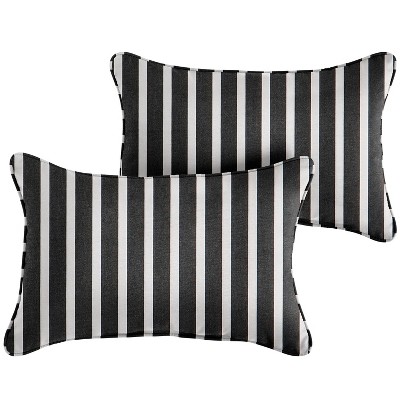 black stripe outdoor pillow