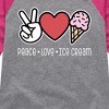 Girls' - Instant Message - Peace Love Ice Cream Shirt Tail Raglan Graphic T-shirt - 2 of 4