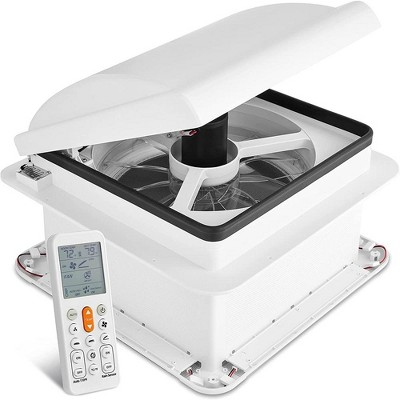 Hike Crew RV Accessories, 14” RV Roof Vent Fan W/LED Light - White