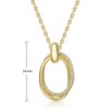14k gold plated sterling silver double entwined ocal eternity circle pendant necklace with sparkling cubic zirconia - 3 of 3