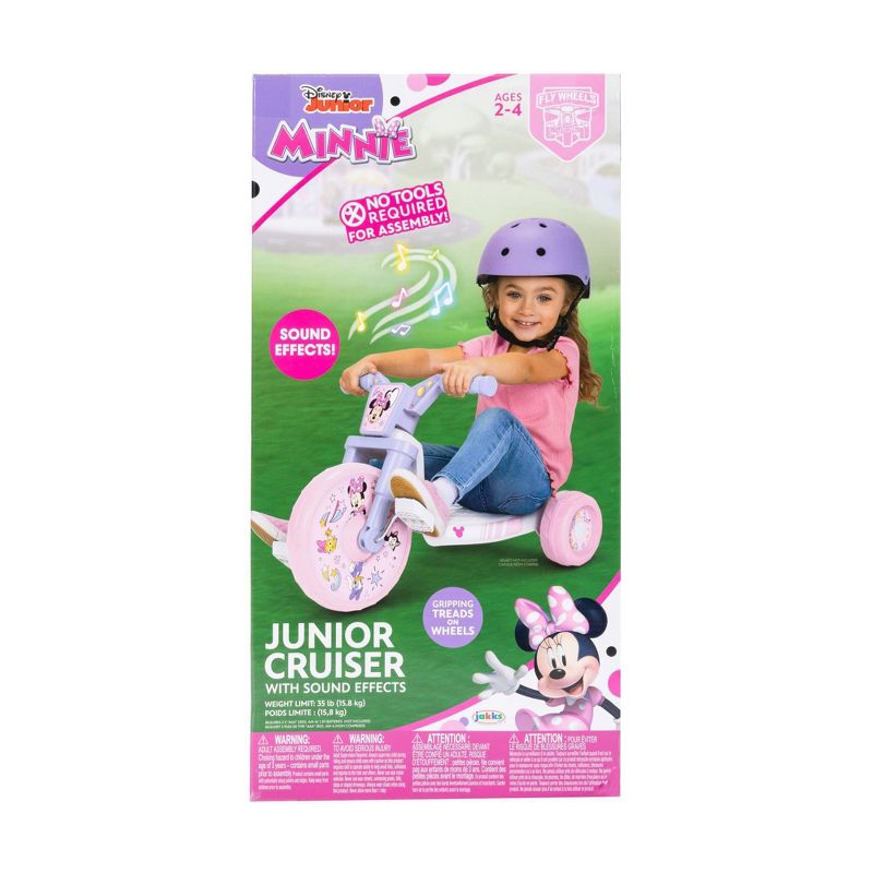 Minnie Mouse 10&#34; Fly Wheel Kids&#39; Tricycle with Electronic Sound - Pink/Purple, 3 of 10