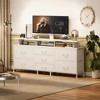 WOWLIVE TV Stand with Mount for 32-75 inch TVs, Dresser TV Stand with 7 Storage Drawers ,  Entertainment Center for Living Room - 2 of 4