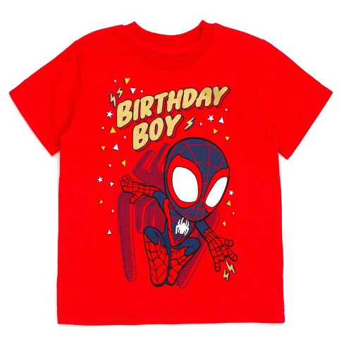 Marvel Spidey and His Amazing Friends Miles Morales Birthday Toddler Boys  T-Shirt Red 3T