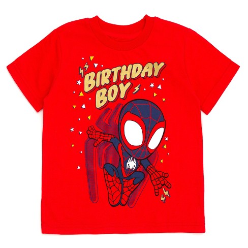 Marvel Spidey And His Amazing Friends Miles Morales Birthday Little Boys  T-shirt Red 7-8 : Target