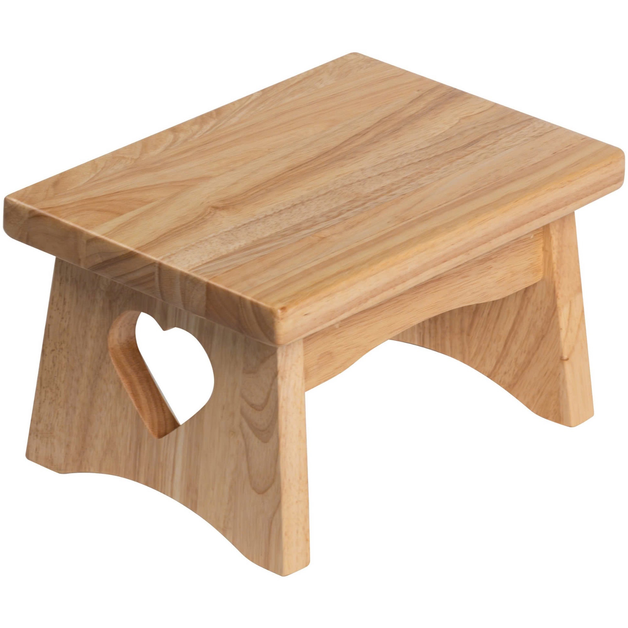 eHemco Rectangular Solid Hardwood Step Stool for Adults and Kids, 7.5 Inches Height/Natural