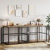 Acekool 87" Extra Large Double Dog Crate Furniture with Divider, 3 Lockable Doors, Indoor Kennel TV Stand for 2 Dogs, Black - 4 of 4