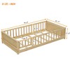 MAYEERTY Twin Floor Platform Bed with Guardrails, Door, Beige - 4 of 4