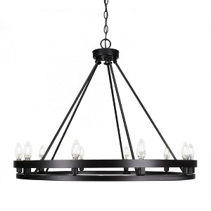 Toltec Lighting Belmont 10 - Light Chandelier in  Matte Black - 1 of 2