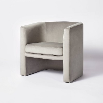 Vernon Upholstered Barrel Accent Chair Dark Gray Velvet - Threshold™ designed with Studio McGee