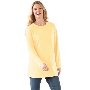 Woman Within Perfect Long-Sleeve Crewneck Tee - 1 of 4