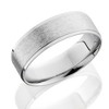 Pompeii3 Mens 14K White Gold Flat Brushed Comfort Wedding Band - 2 of 4