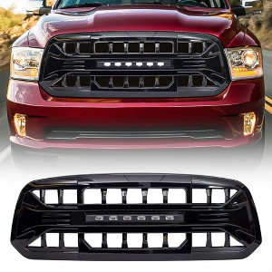 AMERICAN MODIFIED Grille Heavy Duty Front Grille Cover with Amber LED Lights Compatible with 2013-2018 Dodge Ram 1500 Truck - 1 of 4