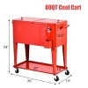 Costway 80-quart Cooler Beer Cart Outdoor Entertaining Rolling Party Steel Bar Bistro - 3 of 4