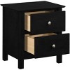 ORRD  Gemini Solid Wood Two Drawer Nightstand, Black - 3 of 4