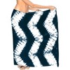 LA LEELA Women's Beach Bikini Swimwear Cover up Wrap Skirt Bathing suit Summer Wraps Sarong Swimsuits for Women One Size Blue, Tie Dye Design - 4 of 4