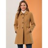 INSPIRE CHIC Women's Single Breasted Long Peter Pan Collar Vintage Winter Overcoat - 3 of 4
