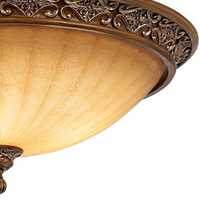 Elegant Golden Bronze 27" Pendant Chandelier with Champagne Glass Bowl