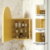 QingMoon Arched Bathroom Storage Cabinet, Metal Corner Cabinet in Wall with Mirror and Adjustable Glass Shelves for Small Spaces - 3 of 4