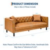 81" Mid-Century Modern Leather Sofa for Living Room, Chesterfield Sofa with Deep Seats and 2 Pillows - 2 of 4