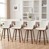 Bekrvio 26" Swivel Counter Stools with Back & Arms, Faux Leather Mid-Century Bar Stools for Kitchen Island, Walnut Frame, Set of 1/2/3/4 - 3 of 4