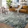 2'x6' Washable Soft Runner Rug, Abstract Design for Bedroom, Living Room, Kitchen, Non-Slip, Stain-Resistant, Low Pile, Blue Grey - 2 of 4