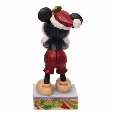 Jim Shore Mickey Mouse Santa Figurine with Gift, 6-Inch Resin