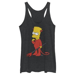 Women's The Simpsons Devil Bart Racerback Tank Top - 1 of 4