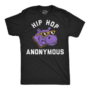 Mens Funny T Shirts Hip Hop Anonymous Sarcastic Hippo Graphic Novelty Tee for Men - Crazy Dog Men's T Shirt for Animal Lovers - 1 of 4