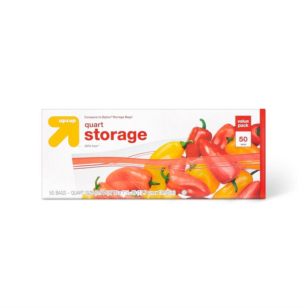 ( case of 5 pack) Quart Storage Bags - 50ct - up & up™