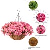 Artificial Outdoor Bougainvillea Flowers with Brown Basket Set of 2 - 3 of 4