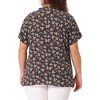 Agnes Orinda Women's Plus Size Self-tie Ruffle Pleated Floral Elegant Casual Blouses - 4 of 4