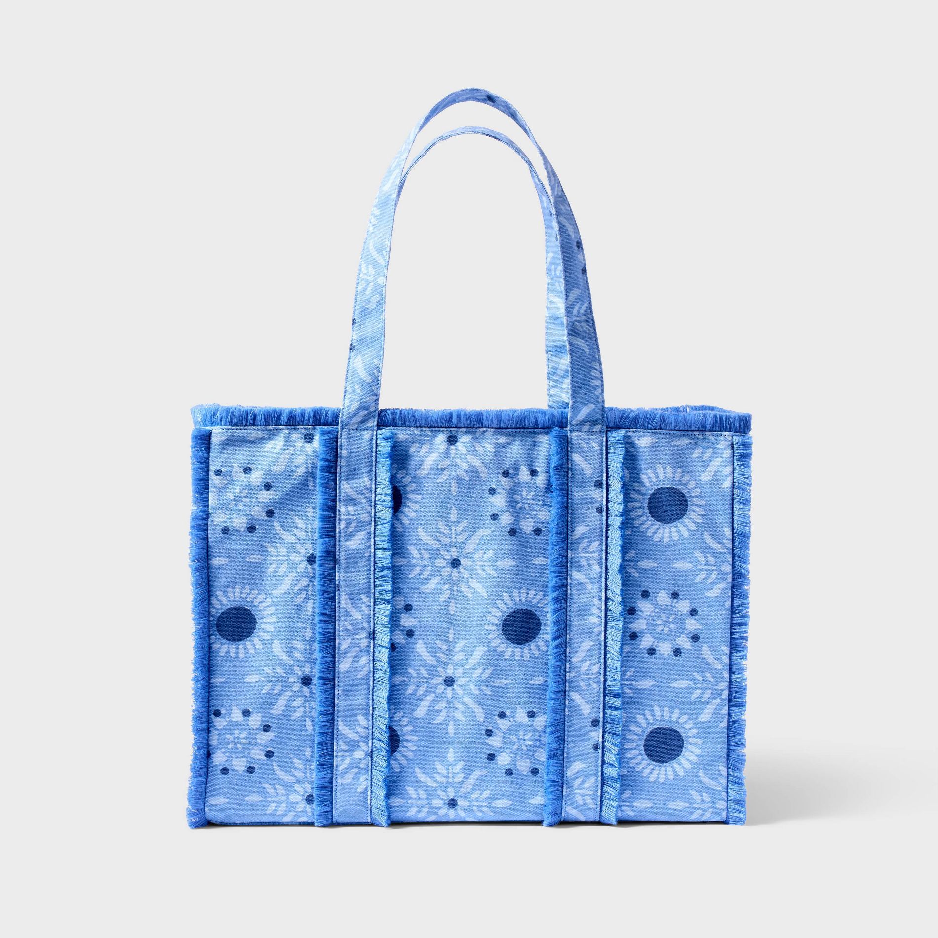 Star Medallion Fringe Canvas Tote Bag Blue - Roller Rabbit x Target