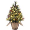 2/3FTTabletop Christmas Tree,Pre-lit Xmas Tree with Cloth Bag Base - 3 of 4