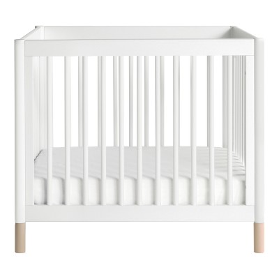 White and Washed Natural 4-in-1 Convertible Mini Crib