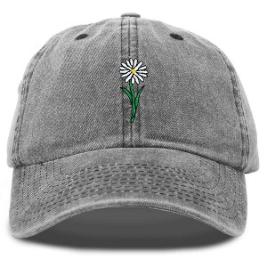 Dalix Daisy Embroidered Cap Cotton Baseball Hat Botanical Flower Adjustable Womens - 1 of 4