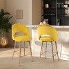NEWLAYOUT Swivel Bar Stools Set of 2, 26" Counter Height Upholstered Barstools with Back & Footrest, Kitchen Island Stools for Dining Room - 2 of 4