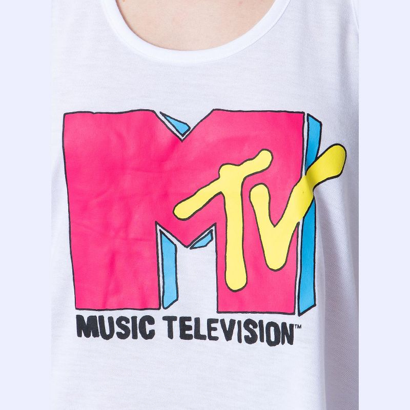 MTV Womens' Music Television Logo Sleep Pajama Set Short Tank Top Multicolored, 4 of 6
