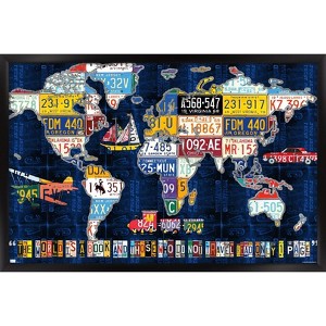 Trends International David Bowman - License Plate Map Framed Wall Poster Prints - 1 of 4