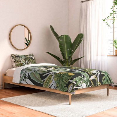 Deny Designs Marta Barragan Camarasa Dark Watercolor Jungle Comforter and Pillow Sham Set Green