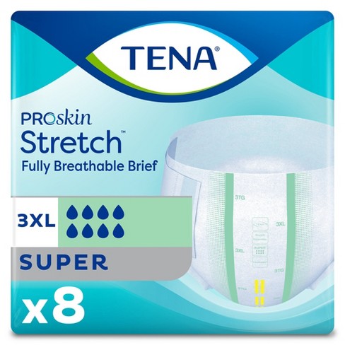 Tena Stretch Super Incontinence Briefs, Heavy Absorbency, Unisex