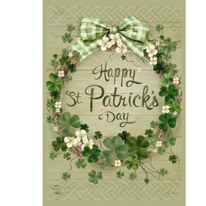 Briarwood Lane St. Patrick's Day House Flag 40x28 For Outdoor Lucky Wreath St. Patrick's For St. Patrick's Day House Flag - 1 of 3