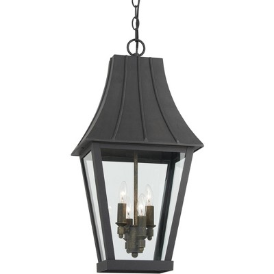 Minka Lavery Modern Outdoor Hanging Light Fixture Coal Damp Rated 25" Clear Glass for Post Exterior Barn Deck Porch Yard Patio